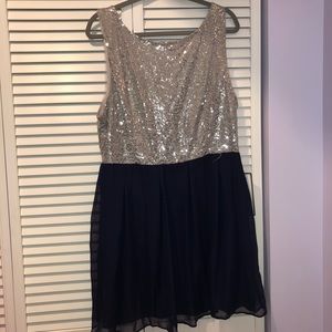 Navy and Gray sequence dress